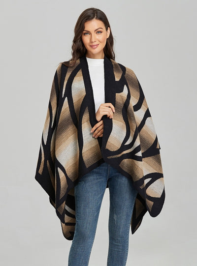 Ladies Scarf Zebra Split Shawl Cloak