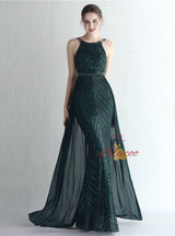 Halter Mermaid Sequins Prom Dress