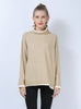Pile Neck Elastic Knitted Loose Pullover Shirt