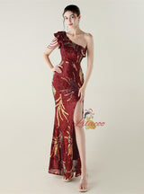Mermaid Sequins One Shoulder Prom Dress