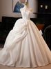 Fashion White Strapless 3D Flower Wedding Dress