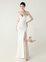 Mermaid Spaghetti Straps Beading Prom Dress