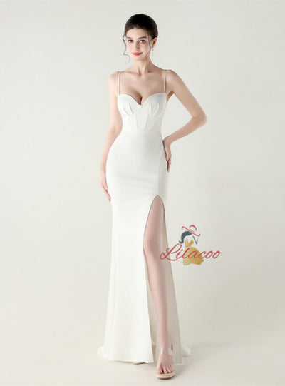 Mermaid Spaghetti Straps Beading Prom Dress