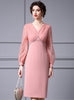 Pink Long Sleeve Lace Mother Of The Bride Dress