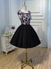 Black Tulle Backless 3D Flower Homecoming Dress