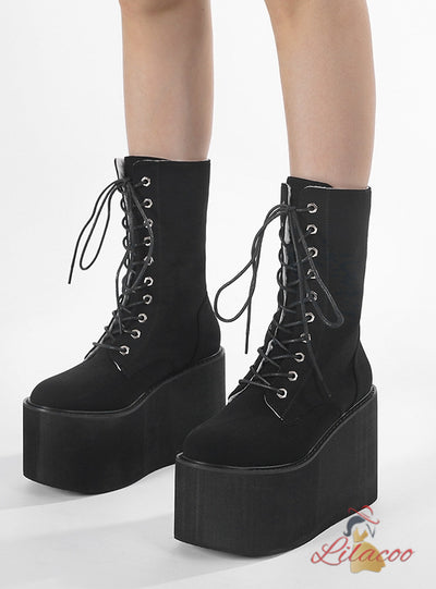 Thick-soled Round Toe Velvet Winter Boots