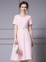 Pink Short Sleeve Mother Of The Bride Dress