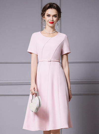 Pink Short Sleeve Mother Of The Bride Dress