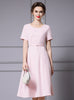 Pink Short Sleeve Mother Of The Bride Dress