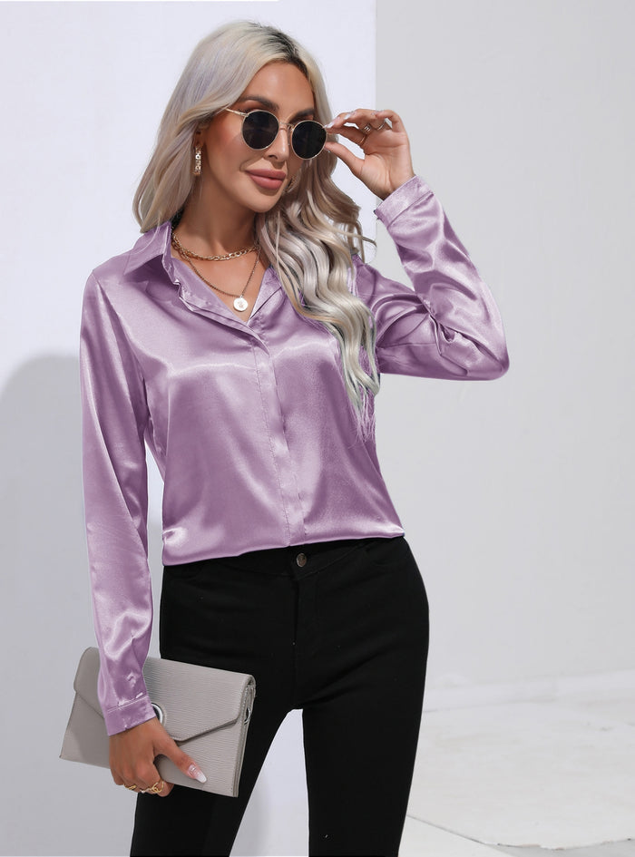 Satin Long Sleeve Shirt