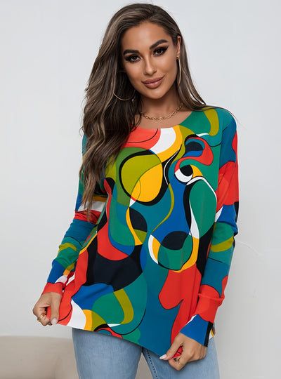 Large Print Loose Turtleneck Sweater