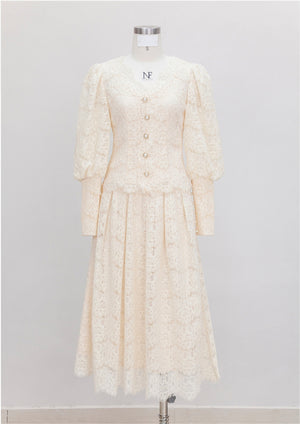 Lace Long Sleeve V-neck Prom Dress