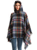 Double-sided Plaid Hooded Cloak Shawl