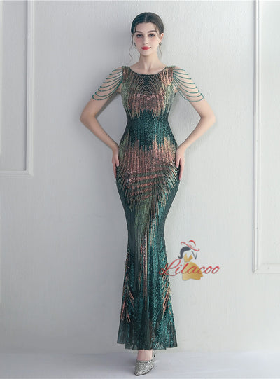 Sequins Beading Mermaid Prom Dress