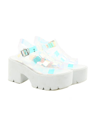 Women Colorful White Platform Sandals