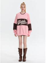 Loose Stitching Round Neck Top