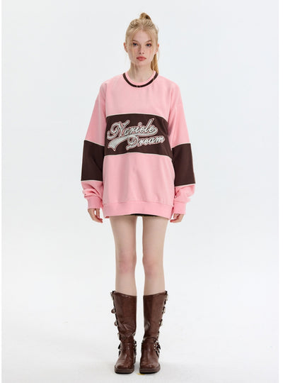 Loose Stitching Round Neck Top