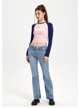 Round Neck Slim Long Sleeve Shirt T-shirt