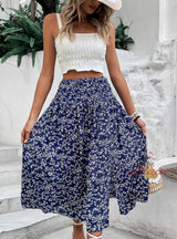 Casual Women Split Floral Skirt