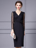 Black Lace Pleats Mother Of The Bride Dress