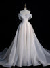 White Organza Off the Shoulder Wedding Dress