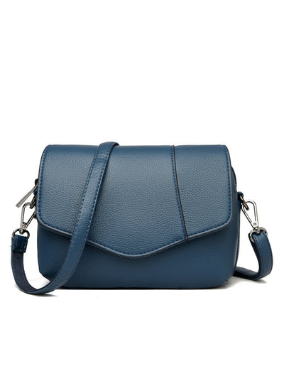 Soft Leather Flip Small Round Shoulder Bag