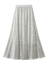 High Waist Sequins Mid-length Hip Skirt
