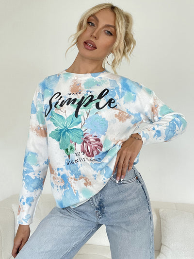 Women Printed Casual Thin Sweater