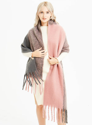 Coarse Tassel Color Matching Scarf