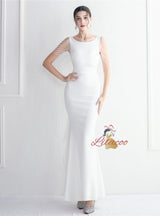 Mermaid Backless Beading Prom Dress