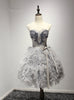 Gray Tulle Beading Strapless Homecoming Dress