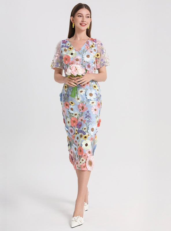 Heavy Industry Three-dimensional Flower Dress