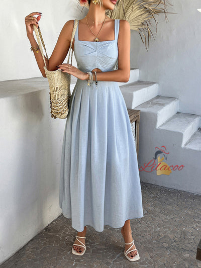 Holiday Style High Waist Suspender Dress