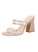 Thick High-heeled Rhinestone Transparent Sandals