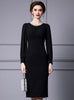 Black Long Sleeve Mother Of The Bride Dress