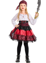 Red Striped Lace Pirates Halloween Costume Cosplay