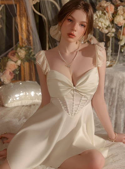 Sexy Backless Satin Suspender Nightdress