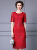 Short Sleeve Lace Sequins Mother Of The Bride Dress