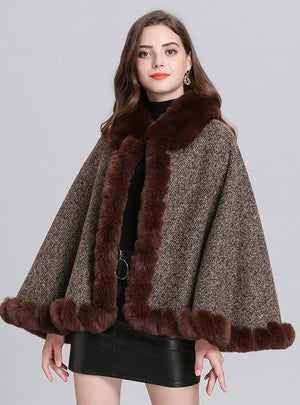 Wool Knitted Cardigan Shawl Cloak
