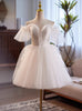 White Tulle Lace Spaghetti Straps Dress