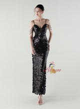 Mermaid Spaghetti Straps Beading Prom Dress