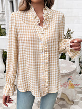 Checked Contrast Button Shirt