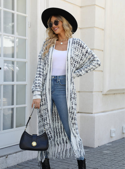 Fringed Long Cardigan Sweater Coat