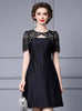 Black Satin Lace Mother Of The Bride Dress