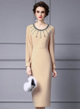 Black Long Sleeve Mother Of The Bride Dress