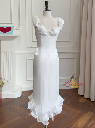 Strap Party White Banquet Dress