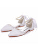 Flat-heeled Pointed Satin Beaded Bridal Shoes