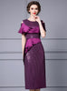 Purple Sequins Mother Of The Bride Dress