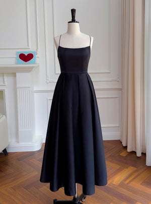 Black Spaghetti Straps Prom Dress