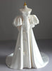 Ivory Strapless Satin 3D Flower Wedding Dress